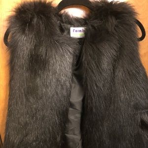 Black Faux Fur Vest